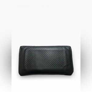 Coach Black Perforated Leather Wallet/Phone Case